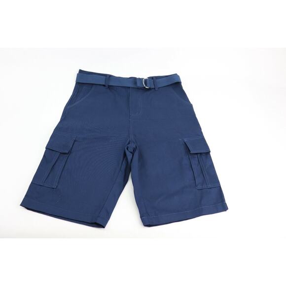 Blue Rock Men's Cotton Belted Cargo Shorts in Navy Blue Size 30 Retail $42 New - Picture 1 of 7